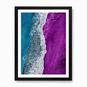 Rhinestone Purple Ocean Diamond Art Print