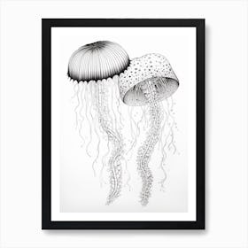 Irukandji Jellyfish Drawing 6 Art Print