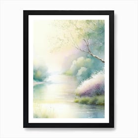 River Current Landscapes Waterscape Gouache 2 Art Print