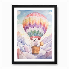 Baby Polar Bear 5 In A Hot Air Balloon Affiche