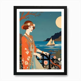 Lady By The Sea Art Print