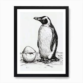 Emperor Penguin Hatching From An Egg 2 Art Print