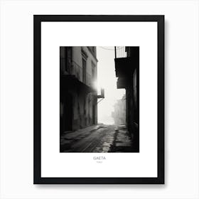 Poster Of Gaeta, Italy, Black And White Photo 1 Art Print