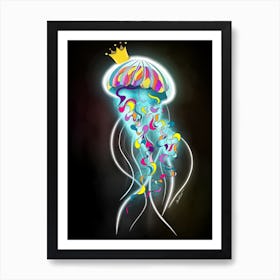 Colorful mosaic jellyfish Art Print