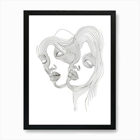 Women Portraits In Line 8 Art Print