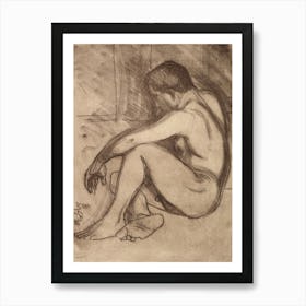 Nude Boy Seated, 1916 By Magnus Enckell Art Print