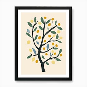 Lime Tree Flat Illustration 3 Art Print