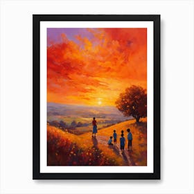 Sunset Over The Hills Art Print