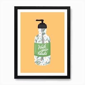 Wash Your Hands Daisy Bottle Art Print Art Print