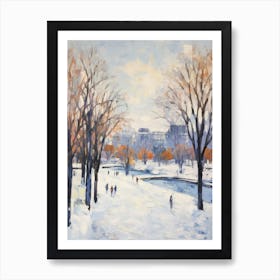 Winter City Park Painting Parc Jean Drapeau Montreal Canada 2 Art Print