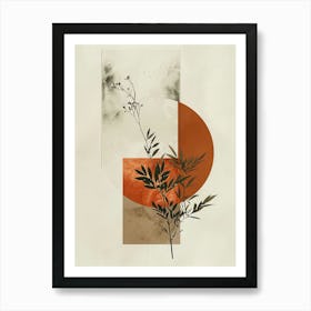 Abstract Painting moon and plant Art Print