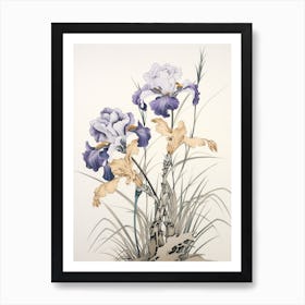 Ayame Japanese Iris 2 Vintage Japanese Botanical Art Print