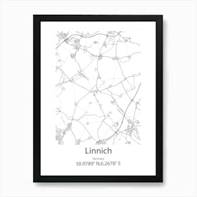 Linnich,Germany Minimalist Map Poster