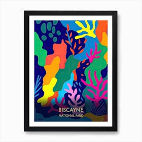 Biscayne National Park Travel Poster Matisse Style 2 Art Print