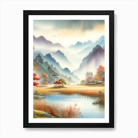 Watercolor Vibrant Country 10 Art Print