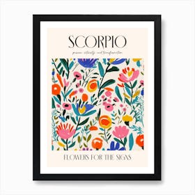 Flowers For The Signs Scorpio Zodiac Sign Art Print