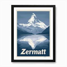 Aihrgdesign A Mid Century Modern Travel Poster For Zermatt Art Print