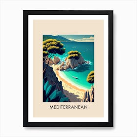 Mediterranean View 3 Vintage Travel Poster Art Print