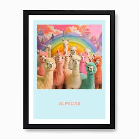 Alpacas Rainbow Poster 2 Art Print