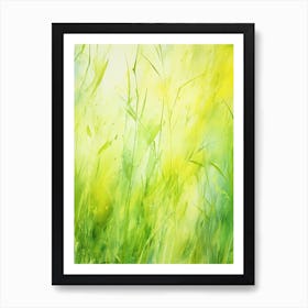 Watercolor Of Green Grass Art Print