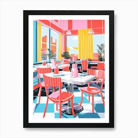 Colour Pop Retro Diner 3 Art Print