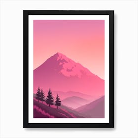 Misty Mountains Vertical Background In Pink Tone 40 Art Print