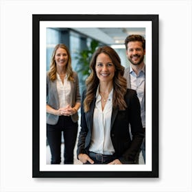 Corporate Portrait Photography Session Capturing A Confident Modern Ceo And Team Smiling Engaged (1) Art Print