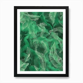 Green Palm Leaves Art Print