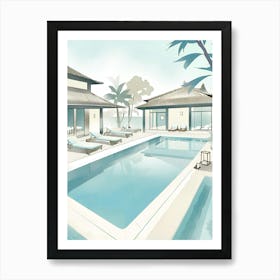 Swimming Pool blue 1 Art Print