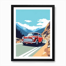 A Mini Cooper In The The Great Alpine Road Australia 4 Art Print