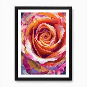 English Roses Painting Abstract Swirl 1 Art Print