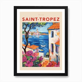 Saint Tropez France 3 Fauvist Travel Poster Art Print