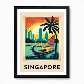 Singapore 2 Vintage Travel Poster Art Print