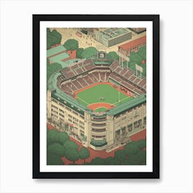 Fenway Park United States Travel Illustration 4 Art Print