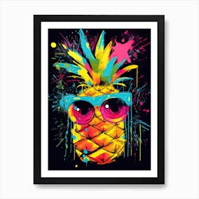 Pineapple Palette: Fruit Fusion in Street Art Art Print