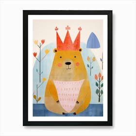 Little Wombat 1 Wearing A Crown Art Print