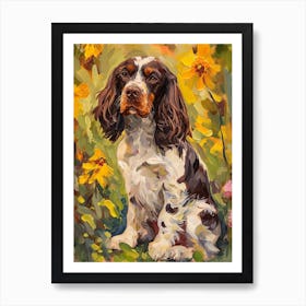 English Springer Spaniel Acrylic Painting 2 Art Print