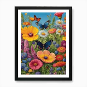 Butterflies In The Garden Art Print