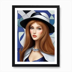 Woman In A Hat - Cubism 1 Art Print