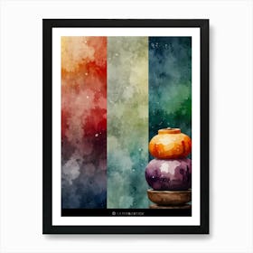 Watercolor Pots Art Print