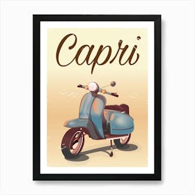 Capri Italy Scooter Art Print