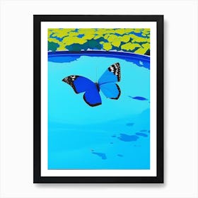 Common Blue Butterfly Pop Art David Hockney Inspired 1 Art Print