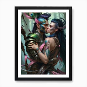 Warriors Embrace Art Print