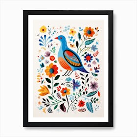 Scandinavian Bird Illustration Pigeon 1 Art Print