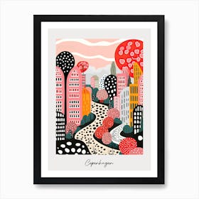 Poster Of Copenhagen, Illustration In The Style Of Pop Art 2 Art Print