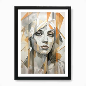 Abstract Geometric Lady Portrait 32 Art Print