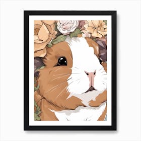 Guinea Pig With Flowers Art Print