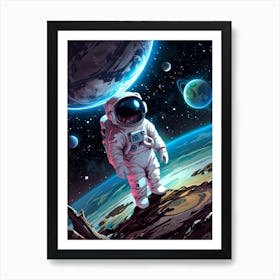 Astronaut In Space 1 Art Print