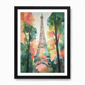 Eiffel Tower Paris France David Hockney Style 13 Art Print