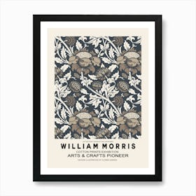 William Morris Beige Floral Poster 1 Art Print
